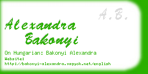 alexandra bakonyi business card